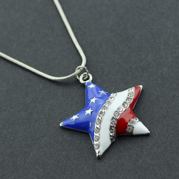 American Flag Star Necklace