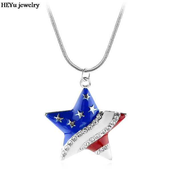 American Flag Star Necklace