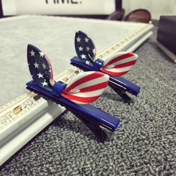 American Flag Rabbit Ear Hair Tie