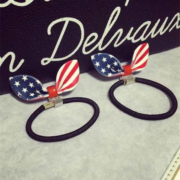 American Flag Rabbit Ear Hair Tie