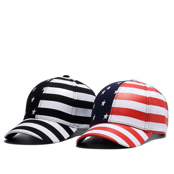 American Flag Leather Fashion Cap