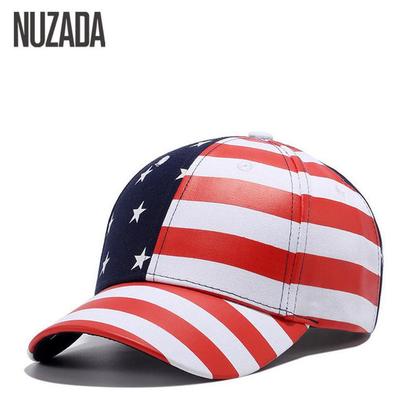 American Flag Leather Fashion Cap