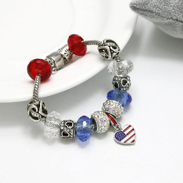American Flag Charm Bracele
