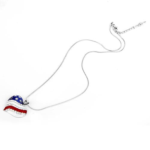 USA Flag Heart Necklace