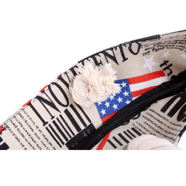 American Flag Print Big Tote