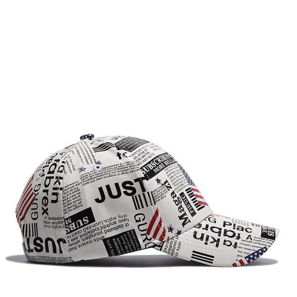 American Flag Printed Leather Baseball Cap