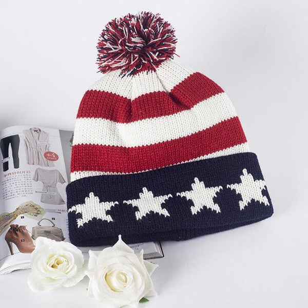 American Flag Beanie Hat