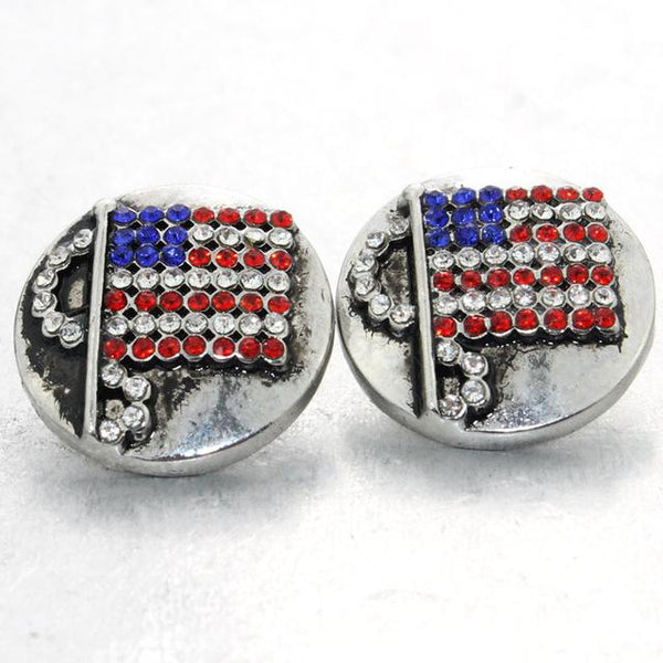 American flag Crystal Snap Button