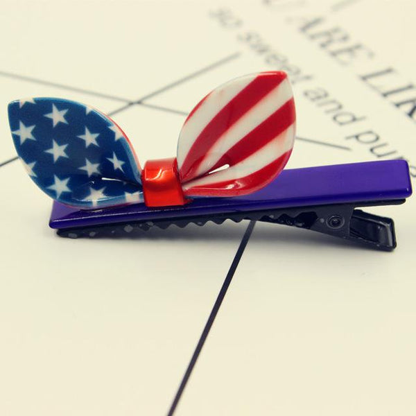 American Flag Rabbit Ear Hair Tie