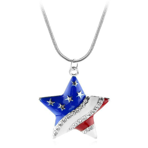 American Flag Star Necklace